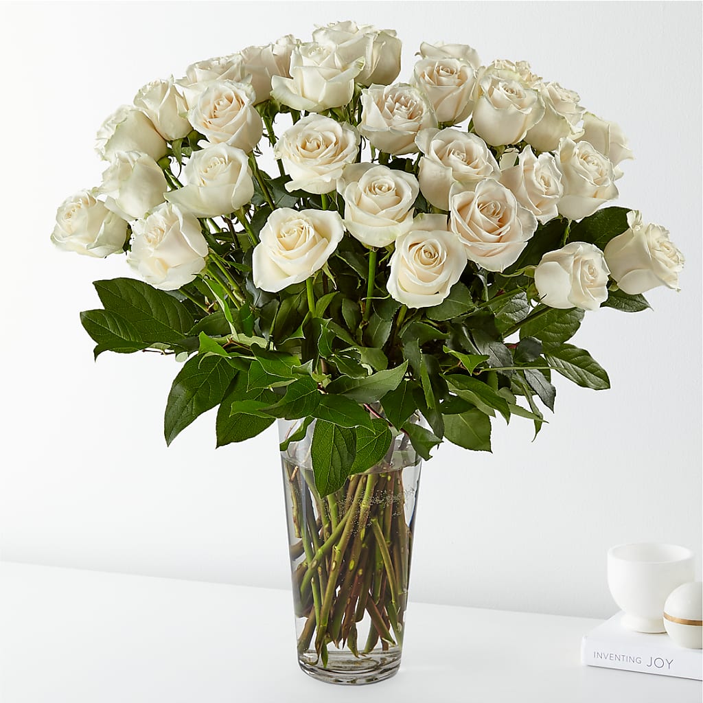 Long Stem White Rose Bouquet – Usaflorist.com, Tontitown AR
