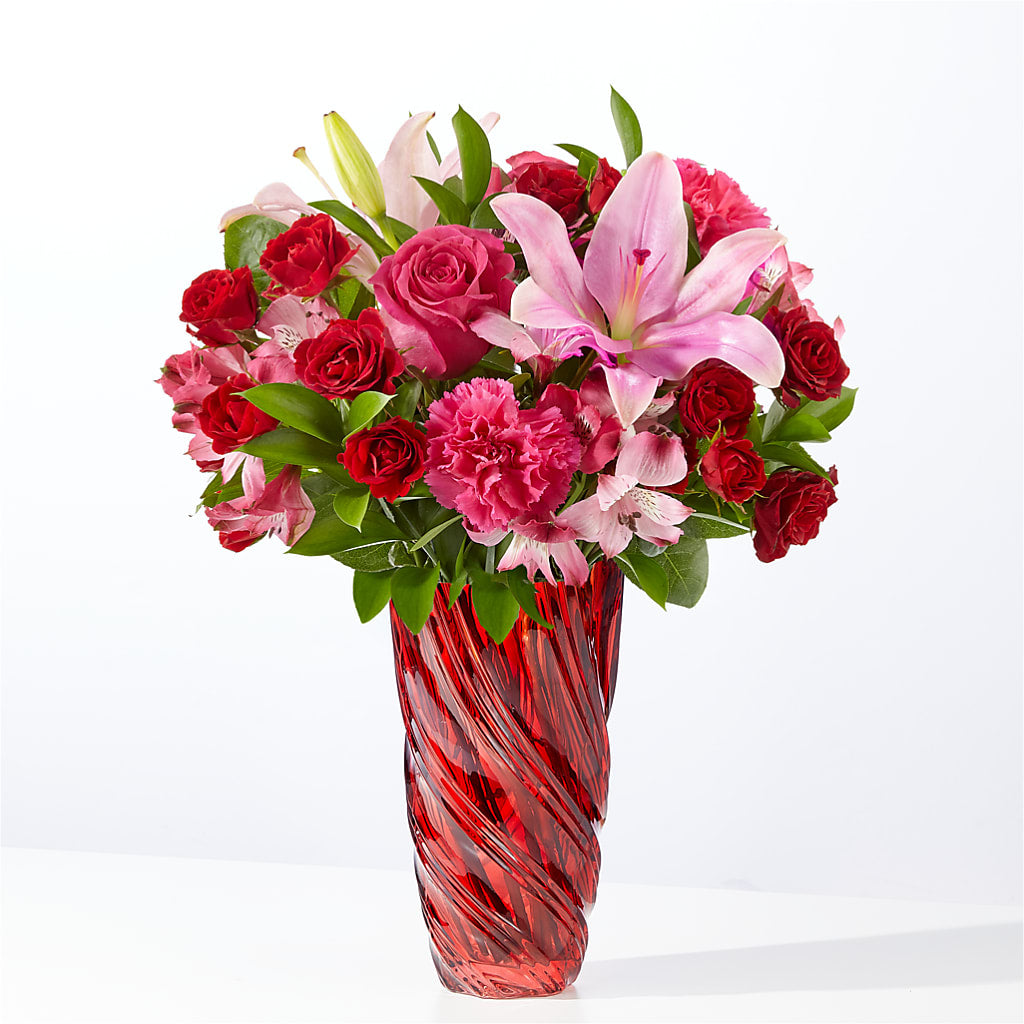 In Love Bouquet with Luxe Swirl Vase – Usaflorist.com, Tontitown AR