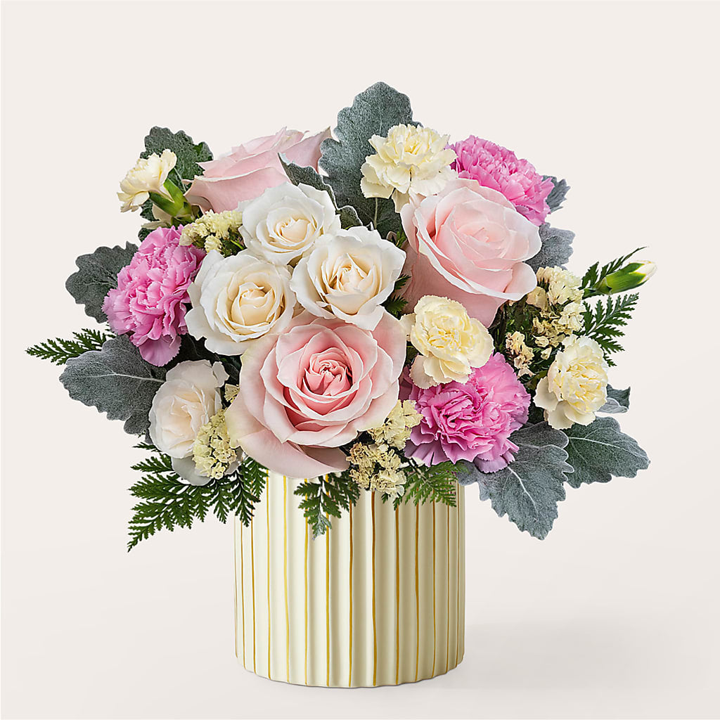 Blissful Moments Bouquet with Ivory Vase – Usaflorist.com, Tontitown AR
