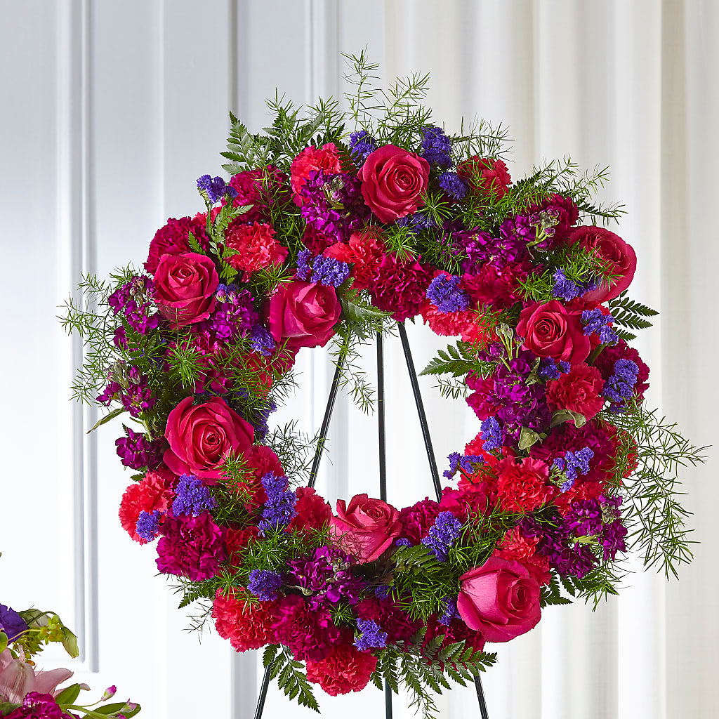 Calming Colors Wreath – Usaflorist.com, Tontitown AR