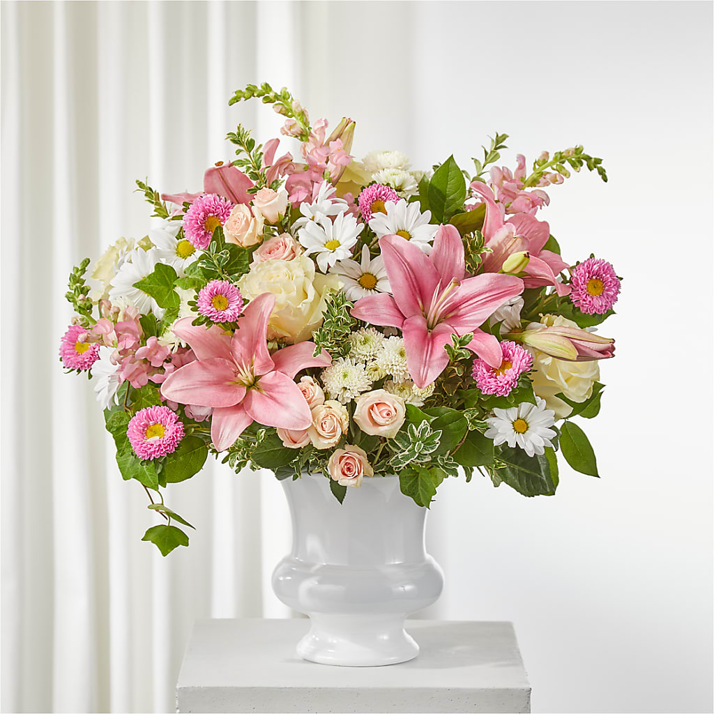Empathetic Blooms Urn Arrangement – Usaflorist.com, Tontitown AR