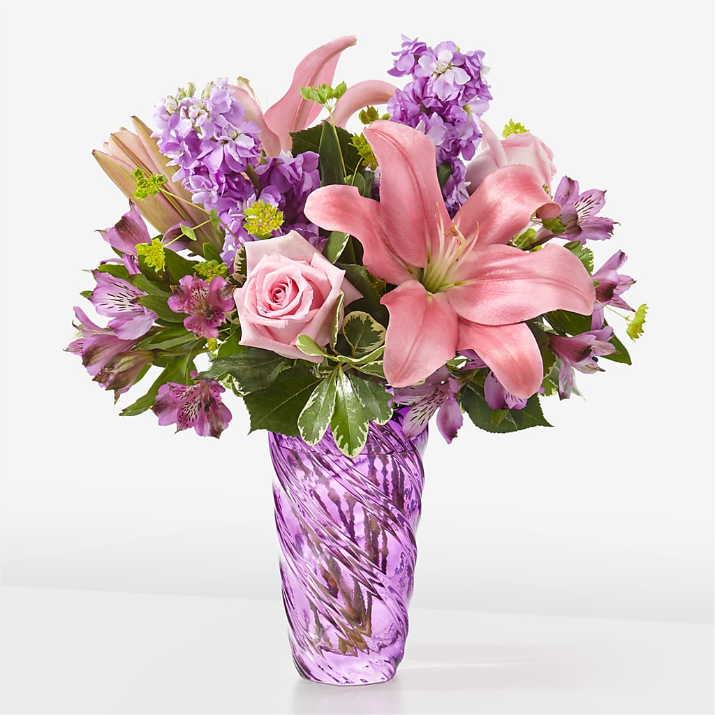 Precious Petals Bouquet with Luxe Swirl Vase – Usaflorist.com, Tontitown AR
