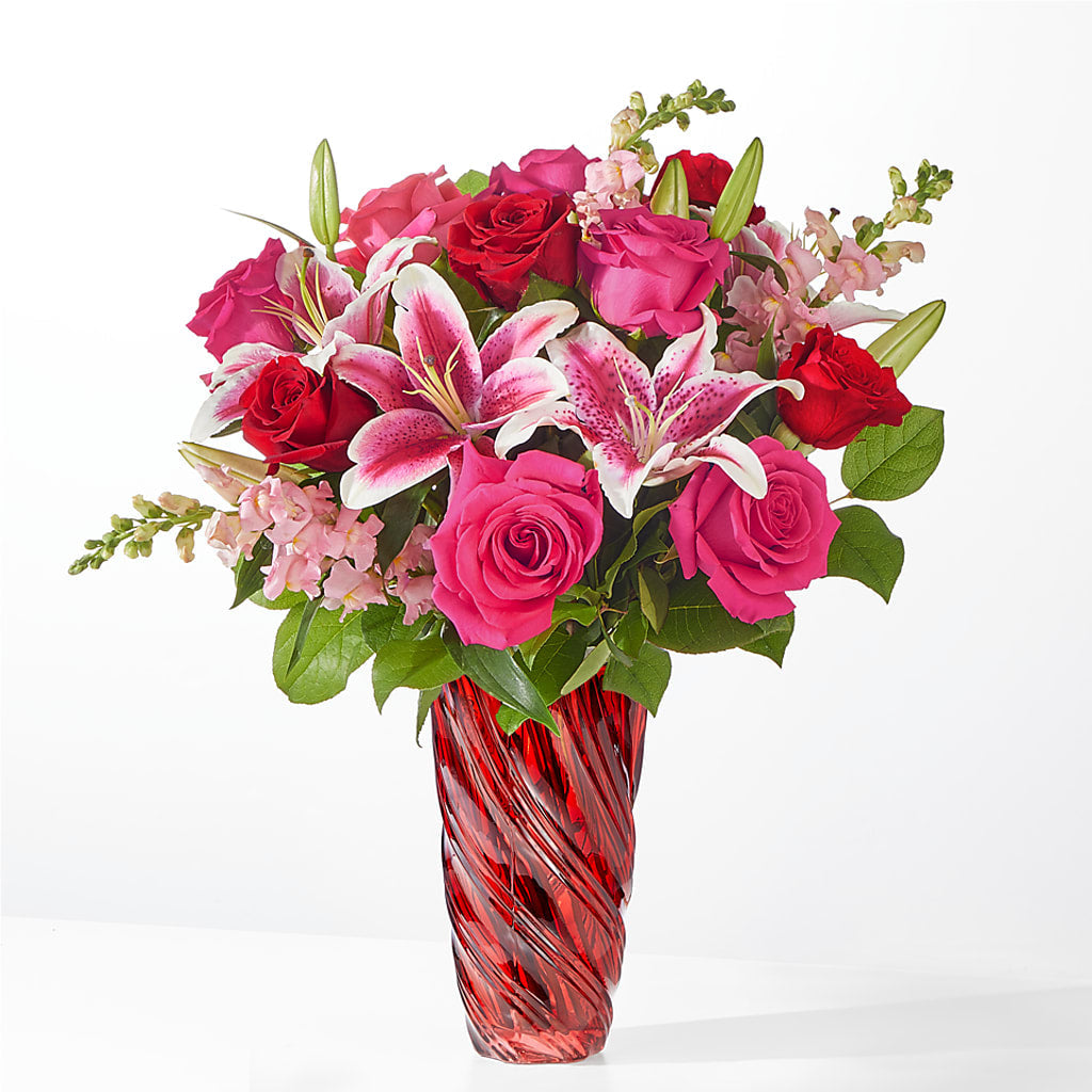Always You Bouquet with Luxe Swirl Vase – Usaflorist.com, Tontitown AR