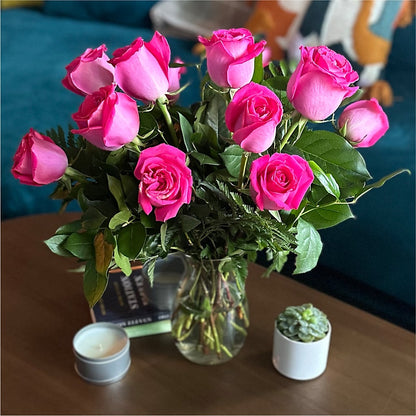Long Stem Pink Rose Bouquet –  Usaflorist.com, Tontitown AR