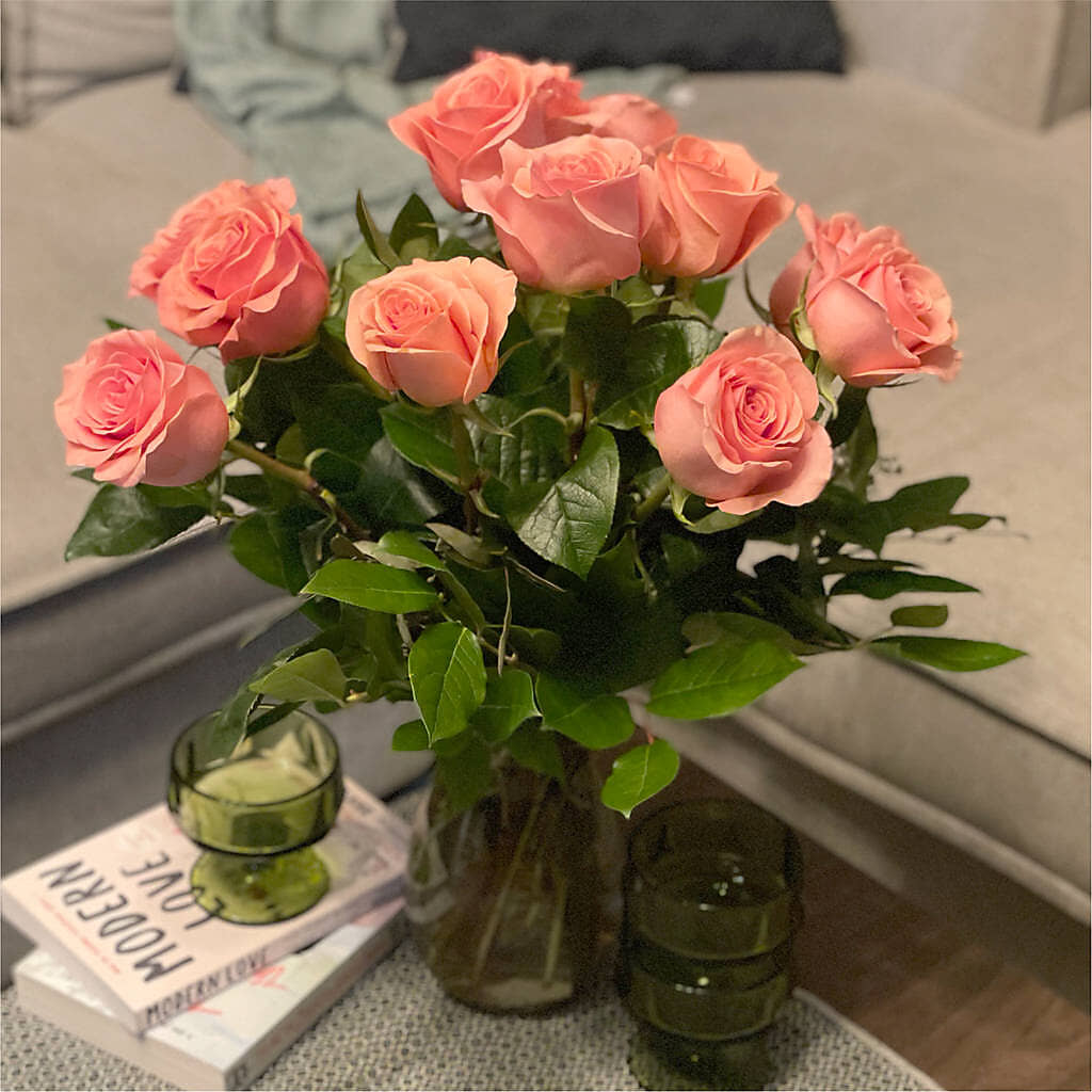 Long Stem Pink Rose Bouquet –  Usaflorist.com, Tontitown AR