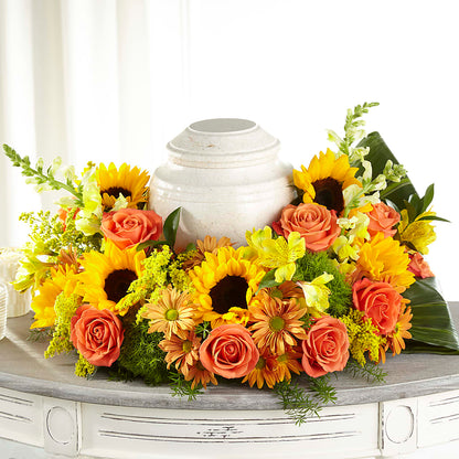 Faithful Sunflower Cremation Adornment –  Usaflorist.com, Tontitown AR