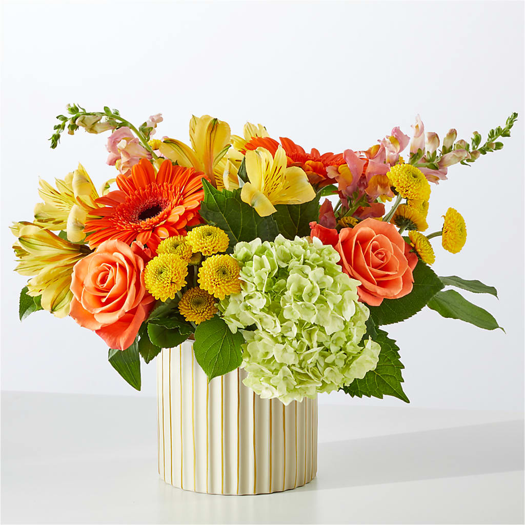 Autumn Sunshine Bouquet with Ivory Vase –  Usaflorist.com, Tontitown AR