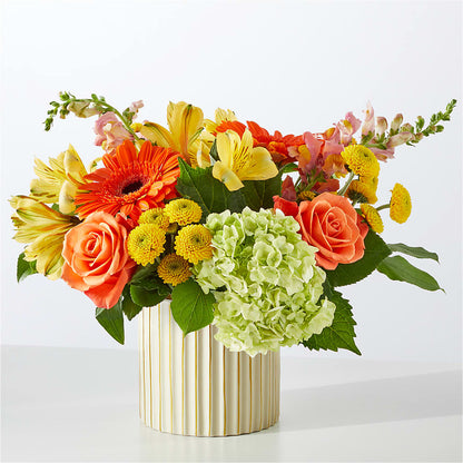 Autumn Sunshine Bouquet with Ivory Vase –  Usaflorist.com, Tontitown AR