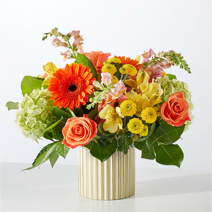 Autumn Sunshine Bouquet with Ivory Vase –  Usaflorist.com, Tontitown AR