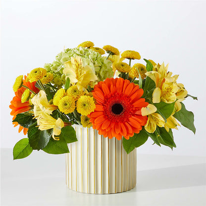 Autumn Sunshine Bouquet with Ivory Vase –  Usaflorist.com, Tontitown AR