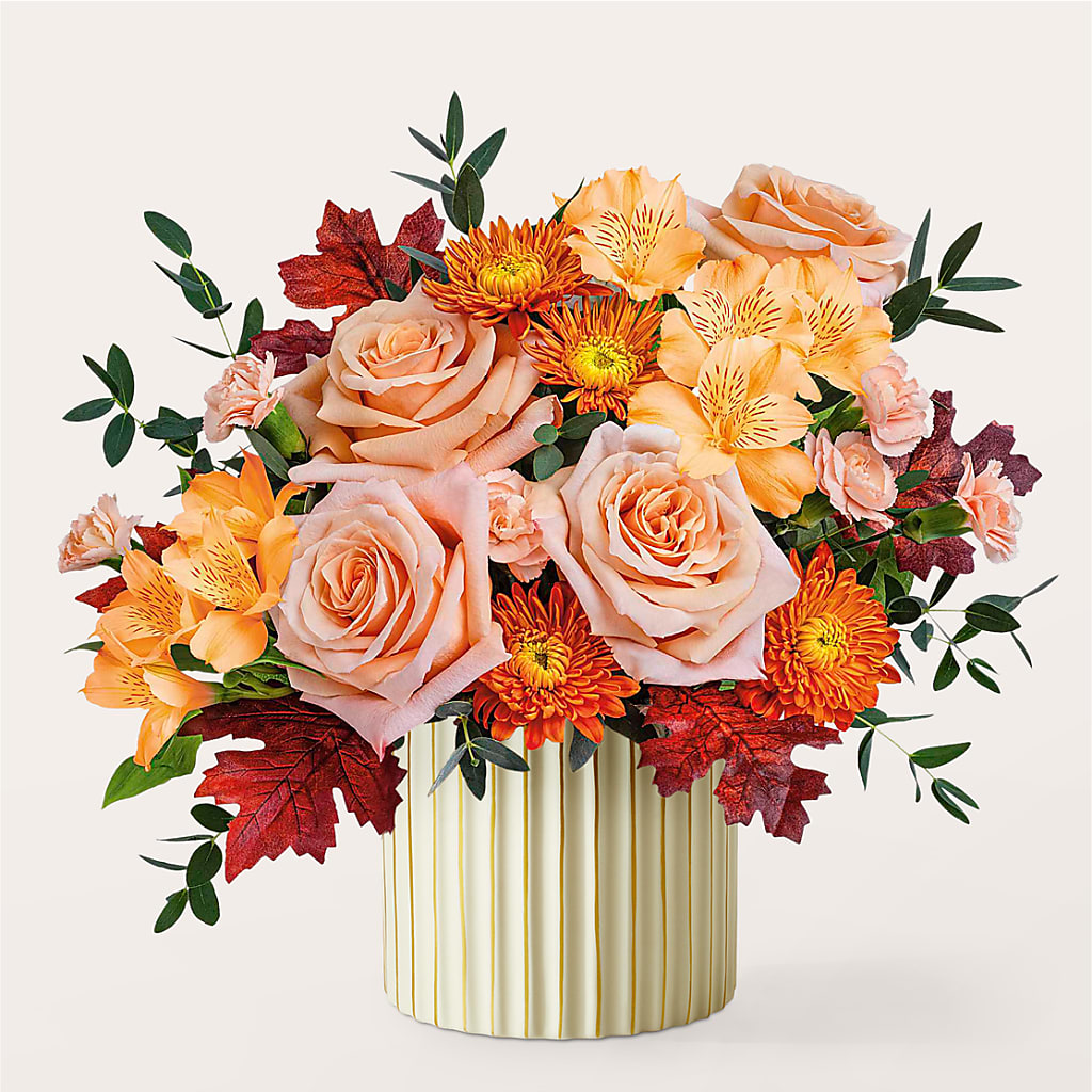 Spiced Latte Bouquet with Ivory Vase –  Usaflorist.com, Tontitown AR