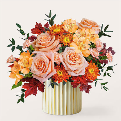 Spiced Latte Bouquet with Ivory Vase –  Usaflorist.com, Tontitown AR
