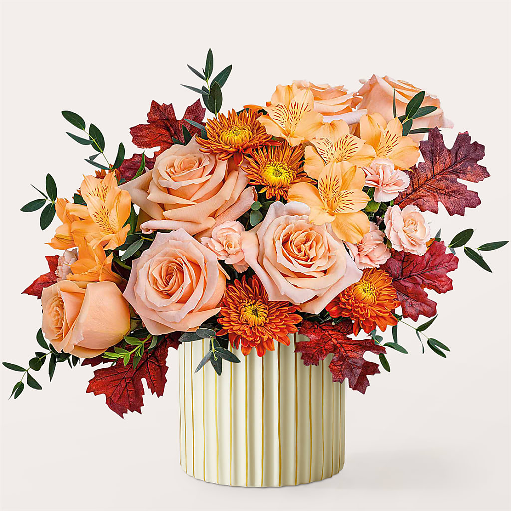 Spiced Latte Bouquet with Ivory Vase –  Usaflorist.com, Tontitown AR