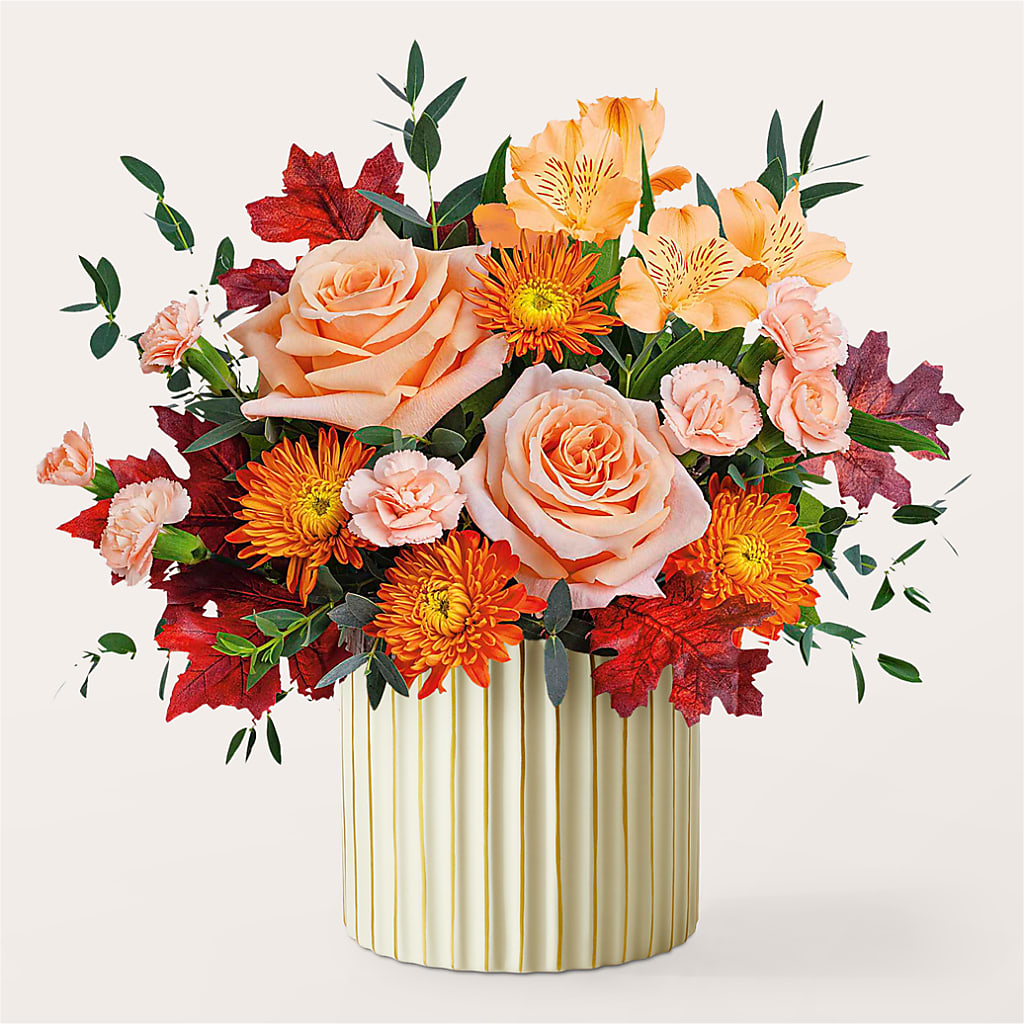 Spiced Latte Bouquet with Ivory Vase –  Usaflorist.com, Tontitown AR