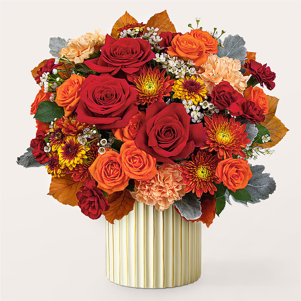 Merlot Bouquet with Ivory Vase –  Usaflorist.com, Tontitown AR