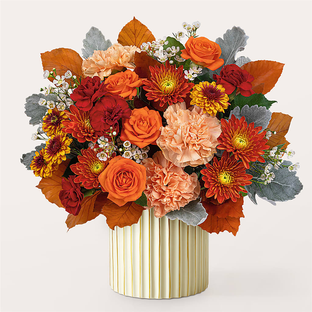 Merlot Bouquet with Ivory Vase –  Usaflorist.com, Tontitown AR